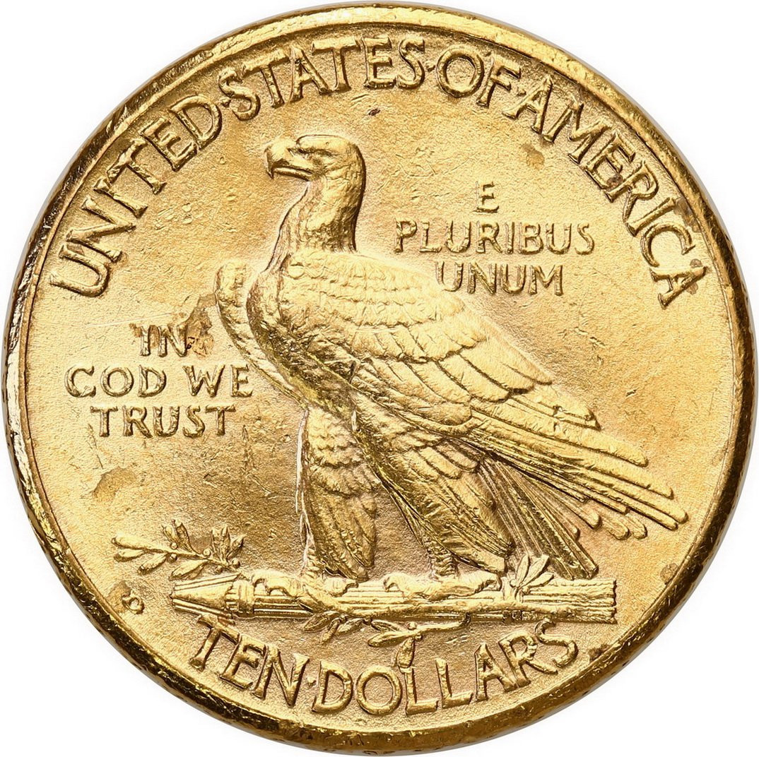 USA. Złote 10 dolarów 1910 Indianin D - Denver